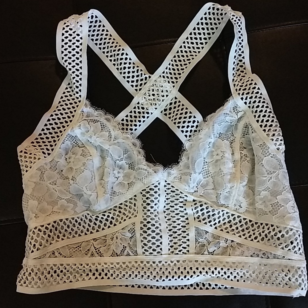 Free People white lace bralette